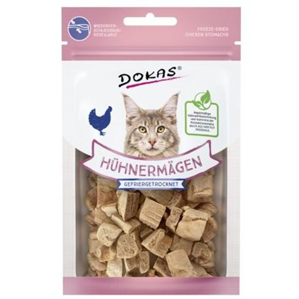 Dokas Dokas - Mrazem sušené kuřecí žaludky pro kočky 12 g
