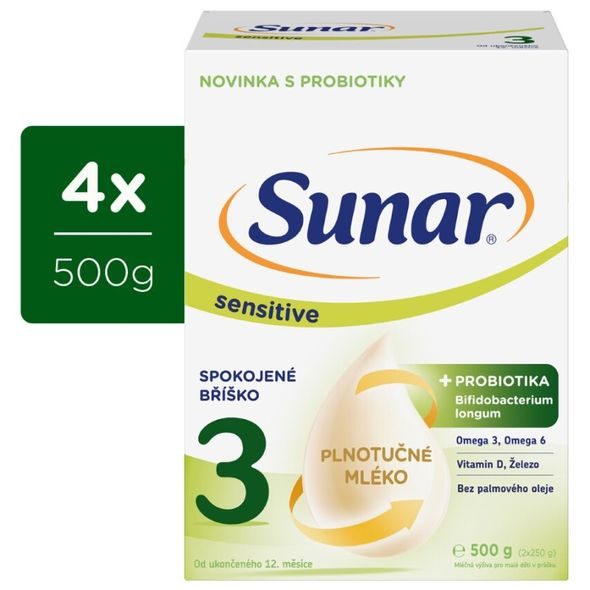 Sunar 6x Sensitive 3 batolecí kojenecké mléko 500g