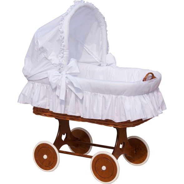 Scarlett Proutěný košík na miminko s boudičkou Scarlett Péťa bílá