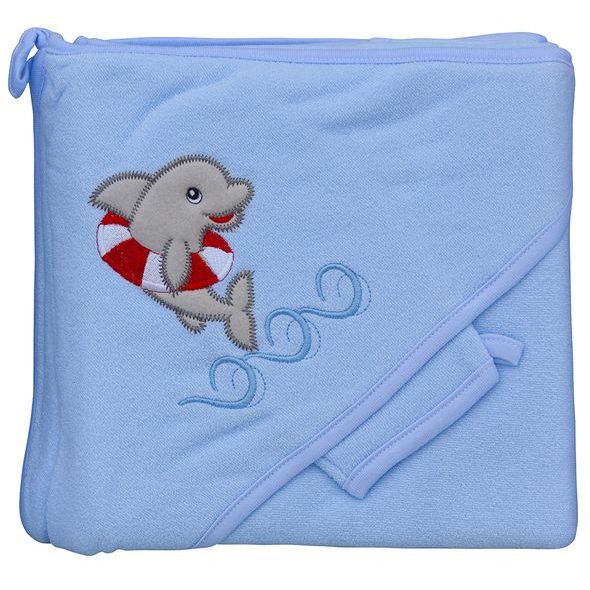 Scarlett Froté ručník s kapucí Delfín modrá