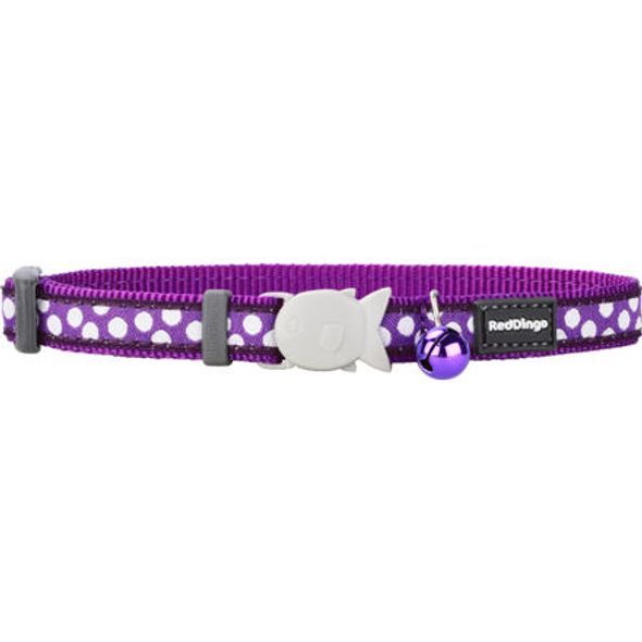 Red Dingo Obojek pro kočky - White Spots on Purple