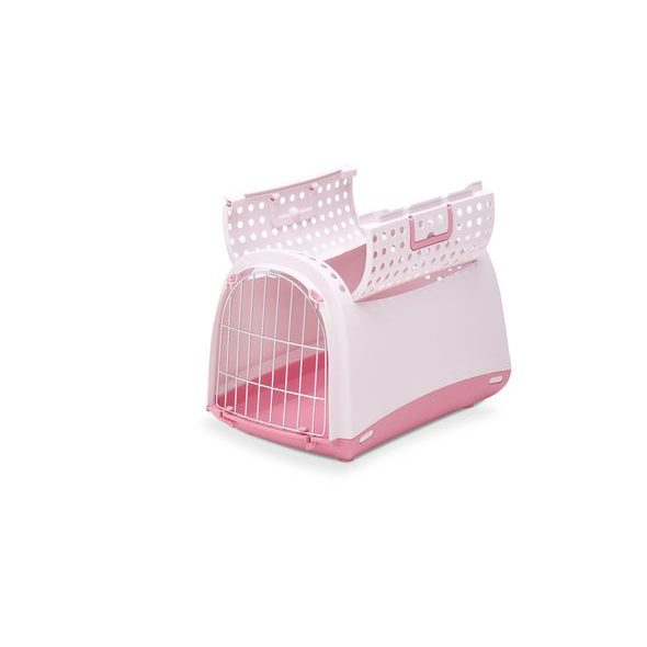 IMAC Přepravka pro kočky a psy - plastová - růžová - D 50 x Š 32 x V 34,5 cm