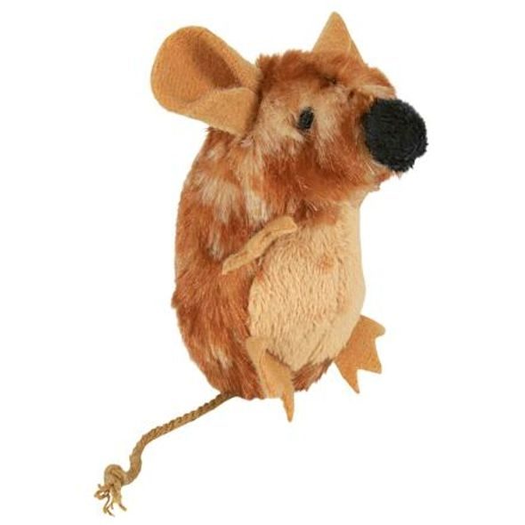 Trixie Stojící pískací plyšová myš s catnipem 8cm TRIXIE (RP 0,90 Kč)