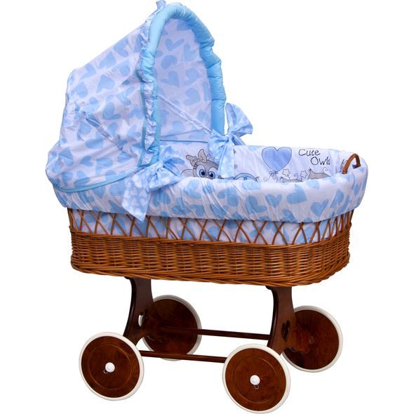 Scarlett Proutěný košík na miminko s boudičkou Scarlett Kulíšek modrá