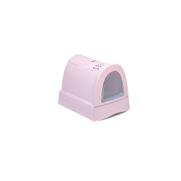 IMAC Krytý kočičí záchod s výsuvnou zásuvkou pro stelivo růžový