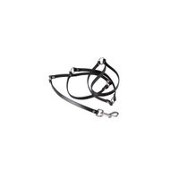 Black and black leather handcuffs.