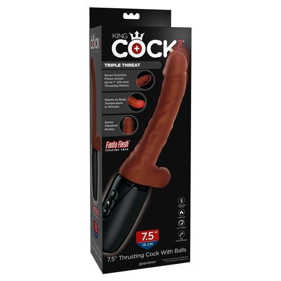 Pipedream King Cock Plus Triple Threat Brown