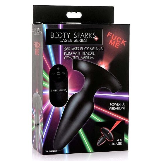 Booty Sparks Laser Fuck Me Medium Anal Plug with Remote Control Black