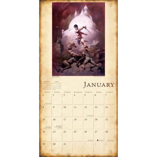 FANTASY ART OF FRANK FRAZETTA - 2017 CALENDAR ***sleva 50%!***