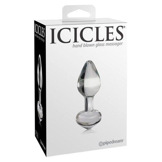 Pipedream Icicles No. 44 - sklenený análny kolík priehľadný