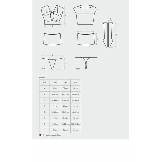 Erotický kostým Obsessive Student model 46183