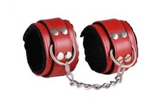Kožená pouta na ruce - Red/Black