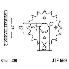 SPREDNJI VERIŽNIK JT JTF 569-14 14T, 520