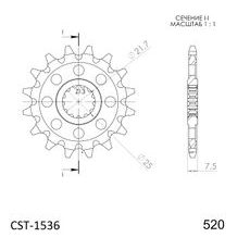 SPREDNJI VERIŽNIK SUPERSPROX CST-1536:16 16T, 520