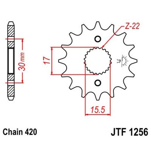 SPREDNJI VERIŽNIK JT JTF 1256-13 13T, 420