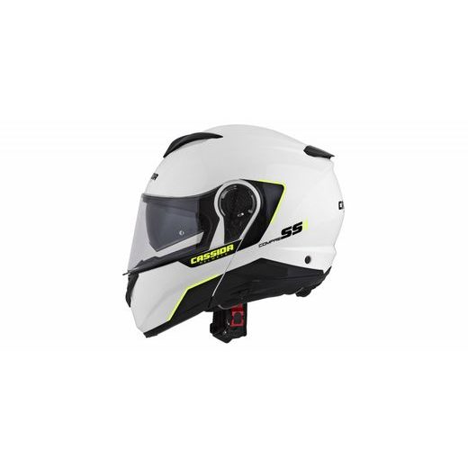 FULL FACE HELMET CASSIDA COMPRESS 2.0 REFRACTION WHITE / BLACK / YELLOW FLUO XS