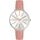MINET Stříbrné dámské hodinky PRAGUE se starorůžovým koženým řemínkem MWL5180
