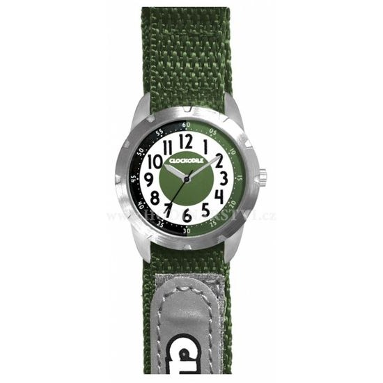 Zelené reflexní dětské hodinky na suchý zip CLOCKODILE REFLEX CWX0023