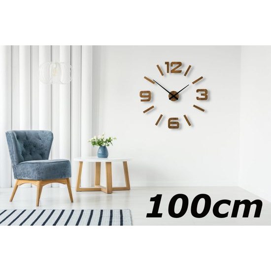 Flexistyle z540g - dubové nalepovací hodiny s průměrem 100-130 cm