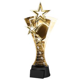 Classic Triple Star Gridiron Football Trophy
