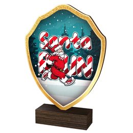 Arden Santa Run Real Wood Shield Trophy