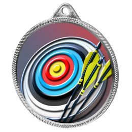Archery Color Texture 3D Print Silver Medal