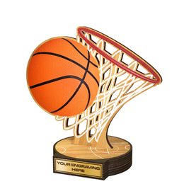 Grove Basketball Real Wood Trophy