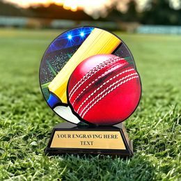 Roswell black acrylic Cricket trophy