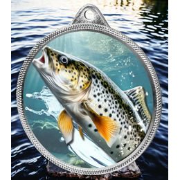 Trout Fishing Texture Print Silver Medal