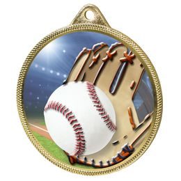 Baseball Color Texture 3D Print Gold Medal