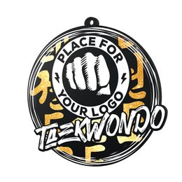 Pro Taekwondo Black Acrylic Logo Medal