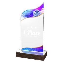 United Acrylic Wood Snowflake Trophy