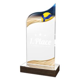 United Acrylic Wood Classic Volleyball Trophy