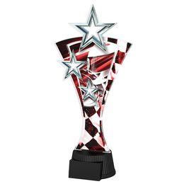 Red and Silver Triple Star Motorsports Trophy
