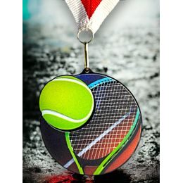 Rincon black acrylic Tennis medal