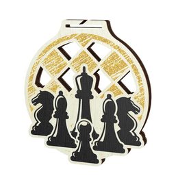 Acacia Chess Gold Eco Friendly Wooden Medal
