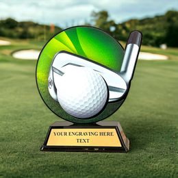 Roswell black acrylic Golf trophy
