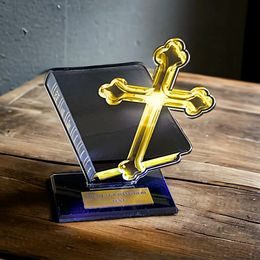 Cannes Printed Acrylic Church Cross Trophy