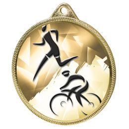 Duathlon Classic Texture 3D Print Gold Medal