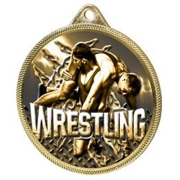 Wrestling Classic Texture 3D Print Gold Medal