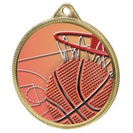Basketball Color Texture 3D Print Gold Medal