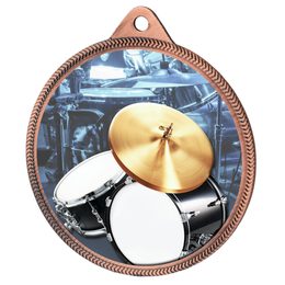 Drums Color Texture 3D Print Bronze Medal