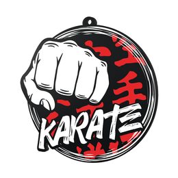 Pro Karate Black Acrylic Medal