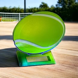 Cannes Printed Acrylic Tennis Ball Trophy