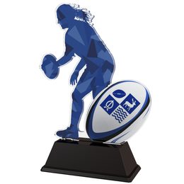 Edison Ladies Rugby Custom Acrylic Logo Trophy