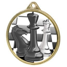 Chess Color Texture 3D Print Gold Medal