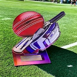 Cannes Printed Acrylic Cricket Trophy