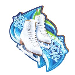 Pravo White Ice Skatting Boots Eco Friendly Wooden Medal