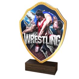 Arden Wrestling Real Wood Shield Trophy