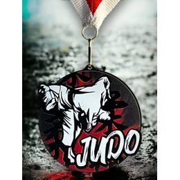 Rincon black acrylic Judo medal